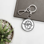Winged Wheel Illustration Keyring Tag | Vintage Bicycle Charm