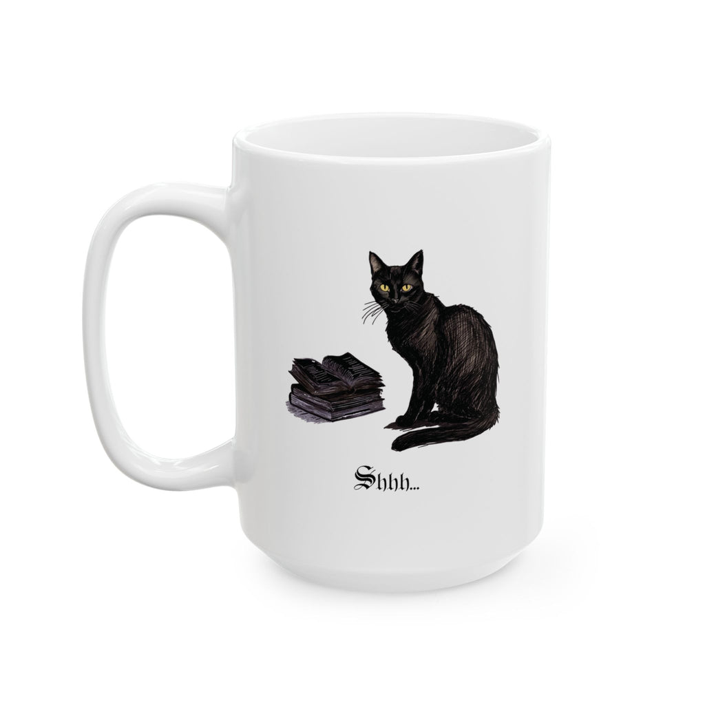 Black Cat Mug "Shhh"