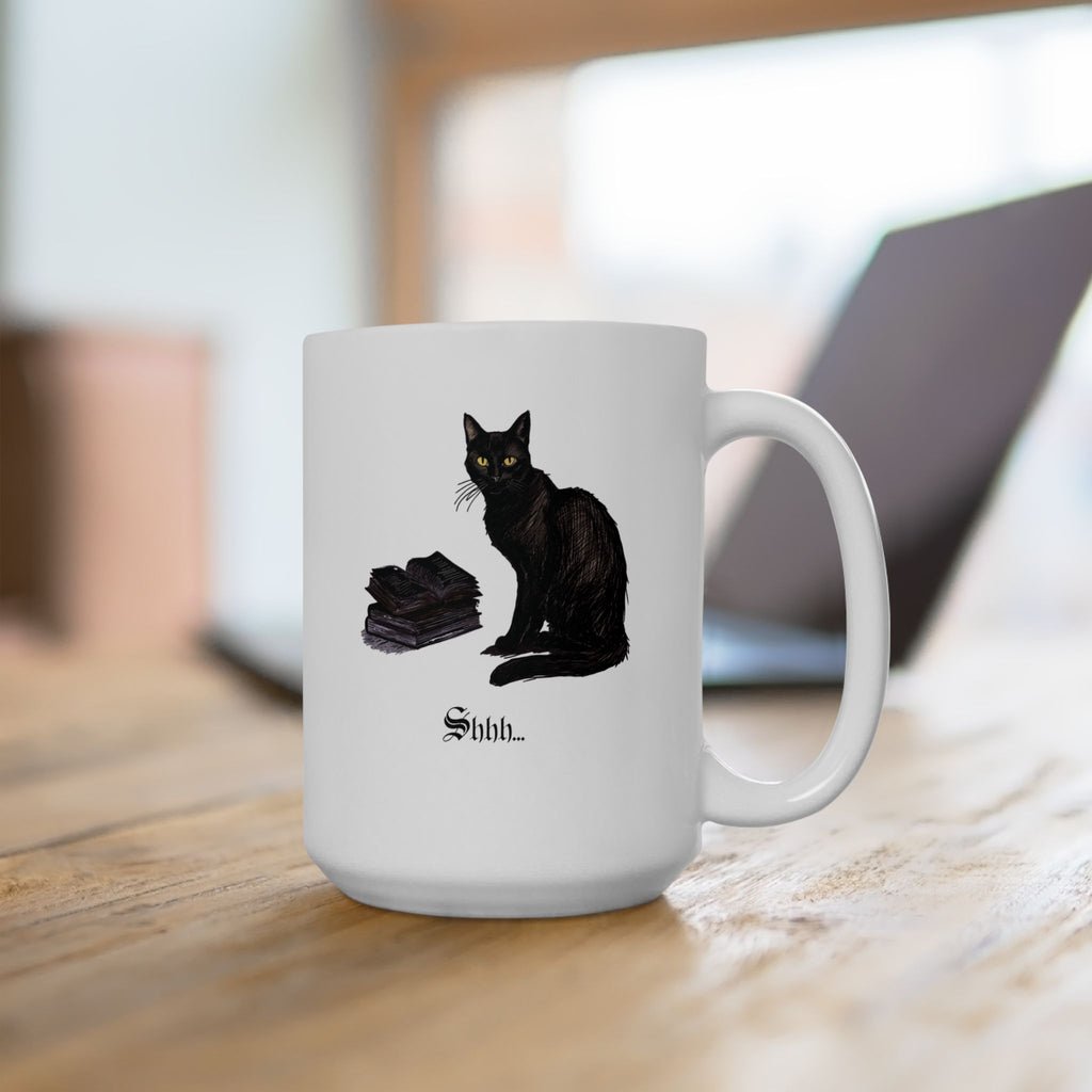 Black Cat Mug "Shhh"