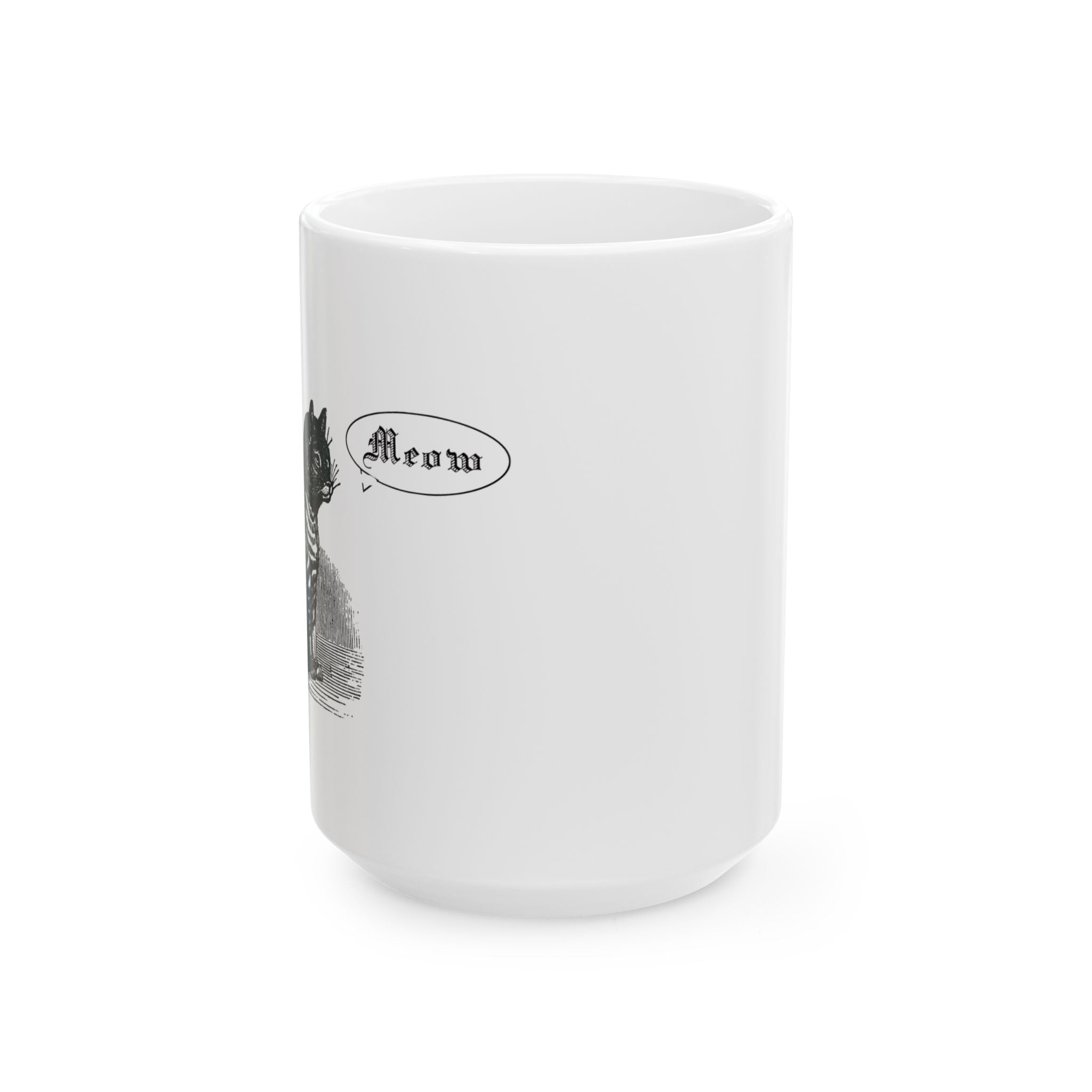 Vintage Black Cat Mug "Meow"