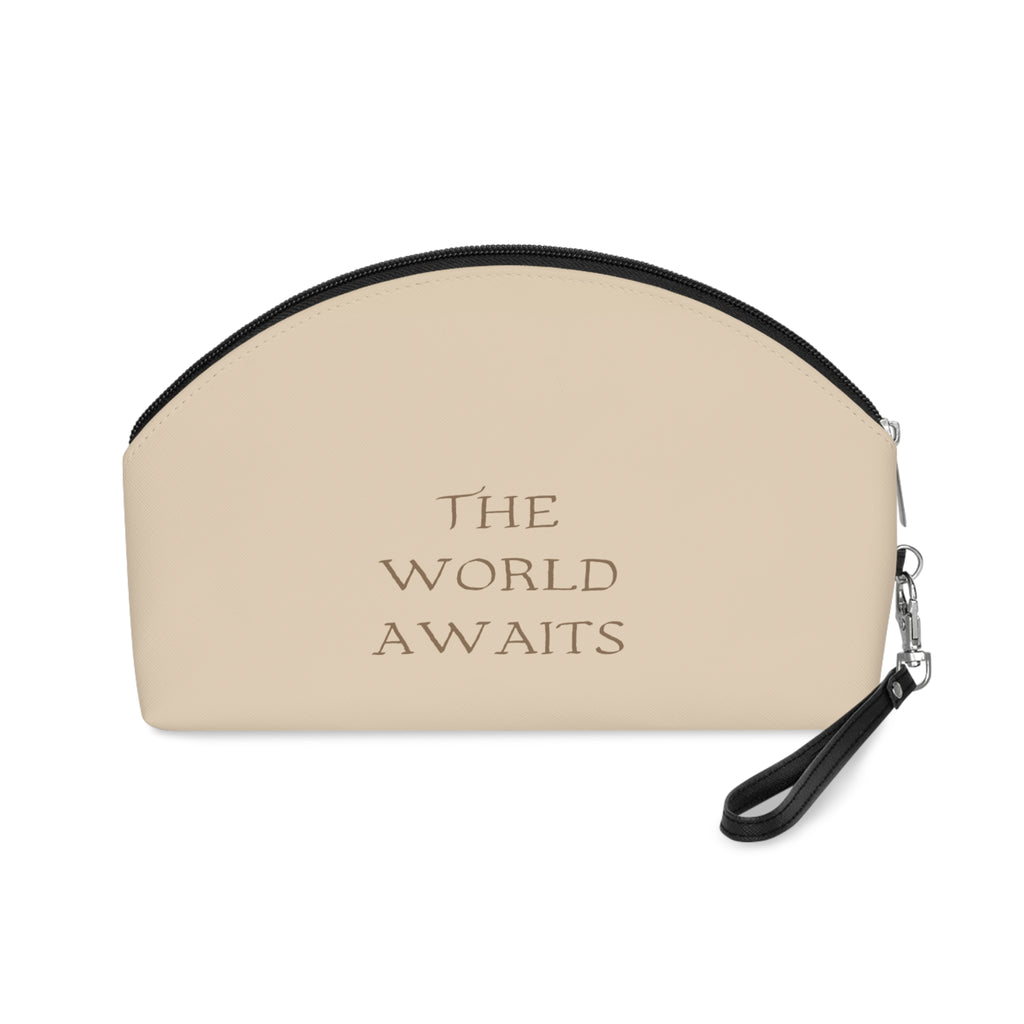 Vintage Map Compass Makeup Bag | The World Awaits Travel Cosmetic Pouch