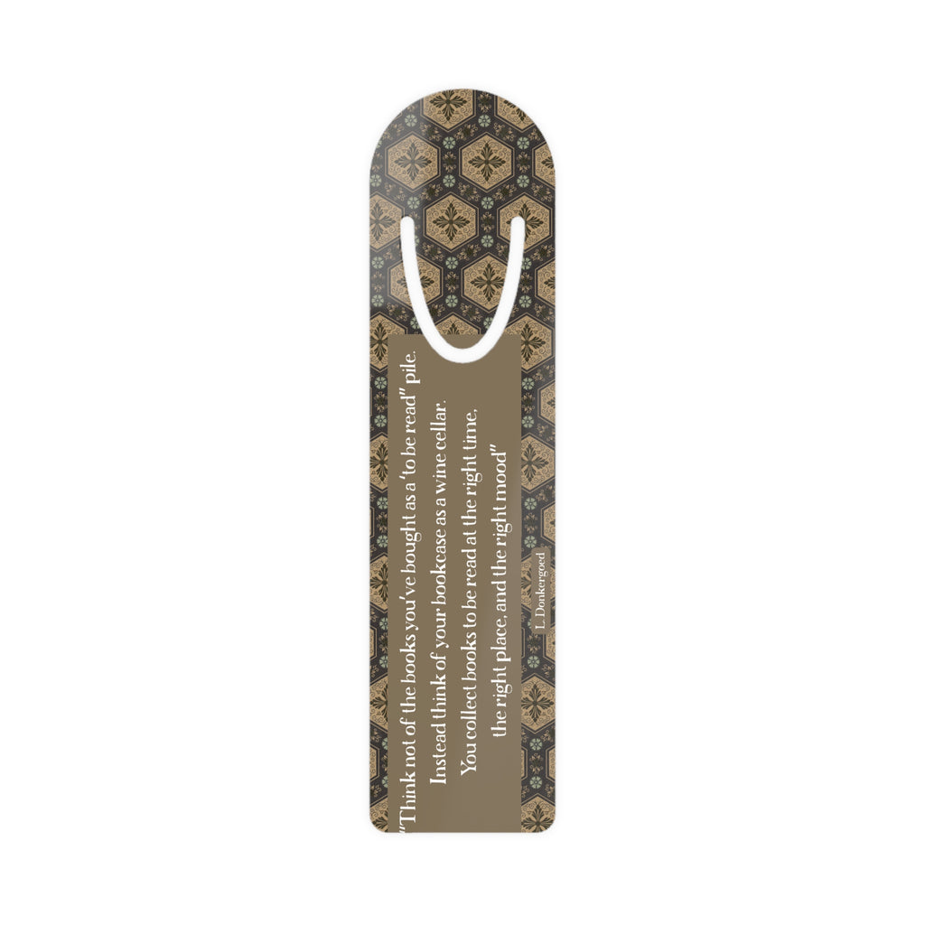 Book Quote Vintage Pattern Bookmark | Metal Page Marker