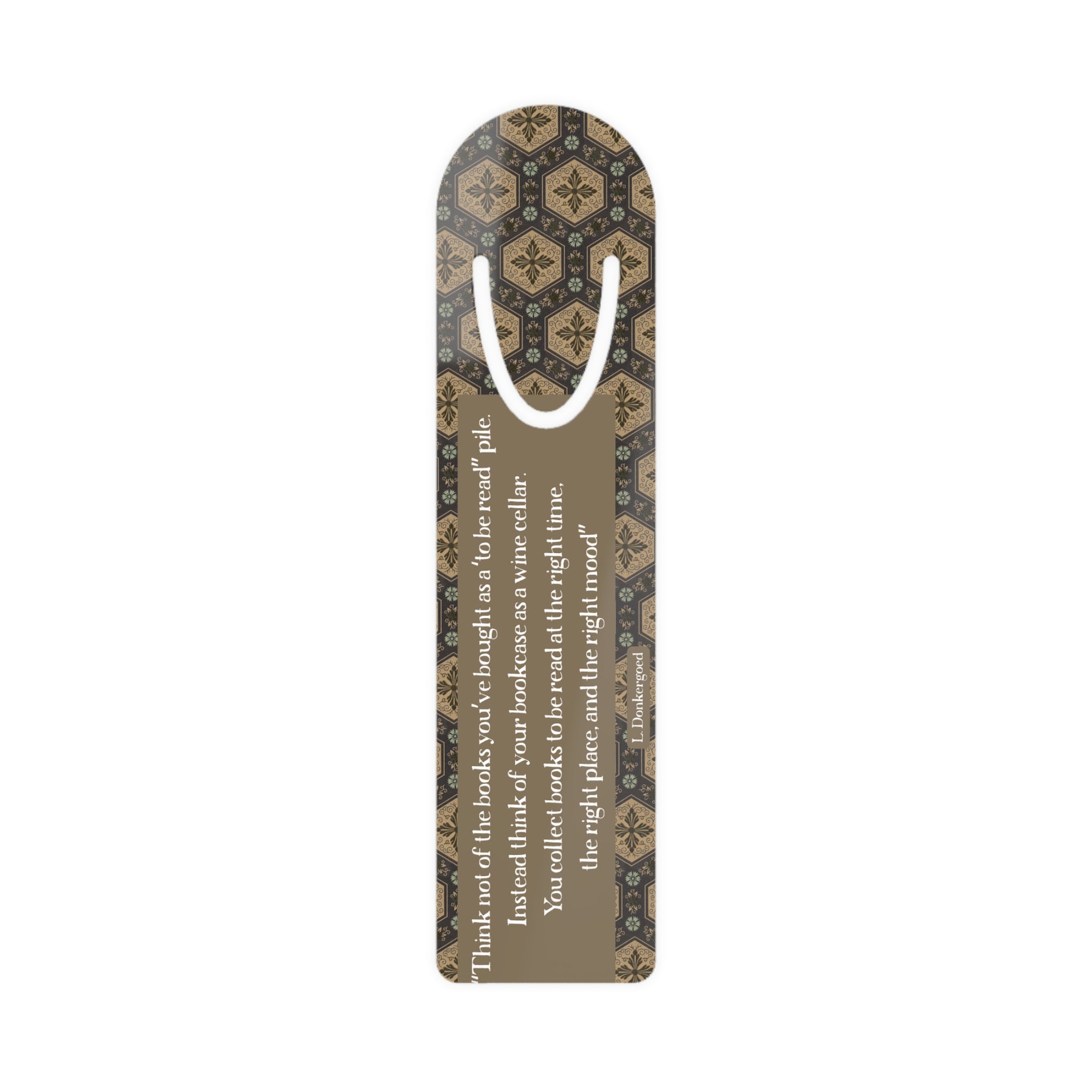 Book Quote Vintage Pattern Bookmark | Metal Page Marker
