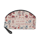 Floral Quote 'There Is A Kind Of Beauty In Imperfection' Makeup Bag | Floral Cosmetic Pouch