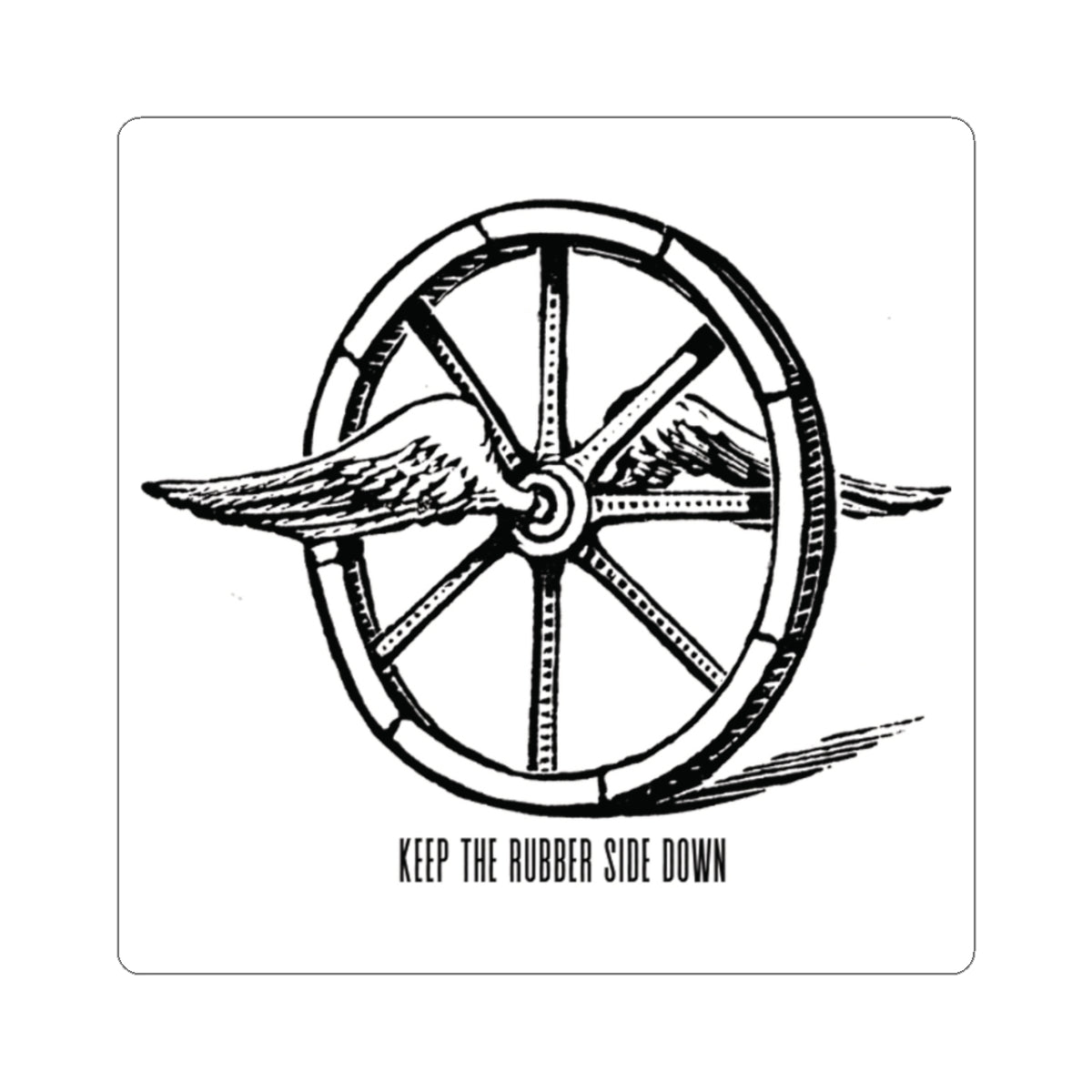 Vintage Winged Wheel Kiss-Cut Stickers, Cool Laptop Decals, Decorative Stickers, Bicycle Enthusiast Gifts, Quotes Decor, Unique Art