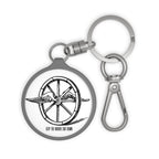 Winged Wheel Illustration Keyring Tag | Vintage Bicycle Charm
