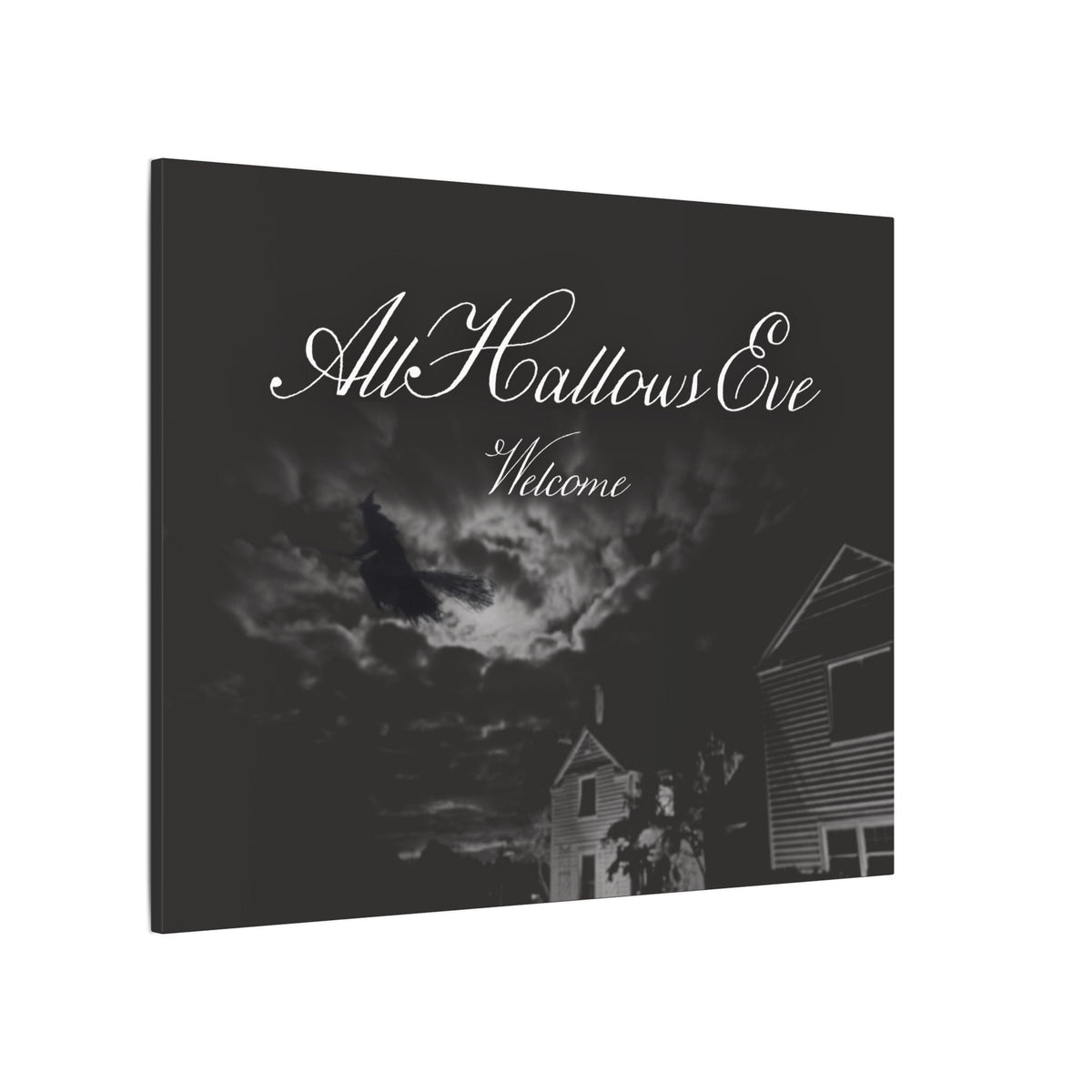 All Hallows Eve Welcome Canvas — Gothic Halloween Wall Art - GreyDoor Goods