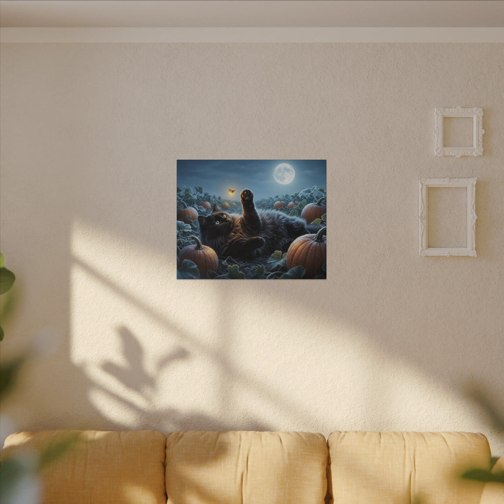 Black Cat Halloween Canvas Wall Art - GreyDoor Goods